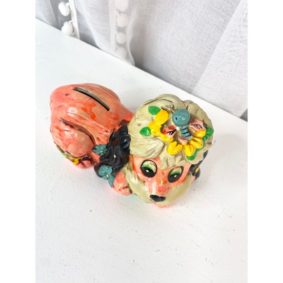 Vintage 1967 Holiday Fair Chalkware Dog Coin Bank - Picture 5 of 9